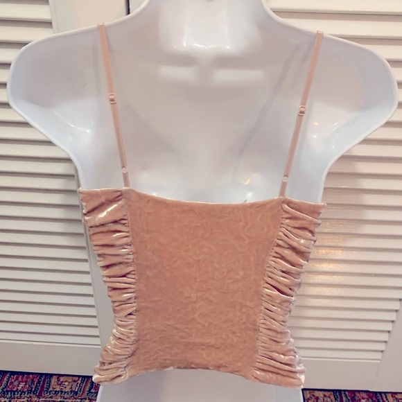 New Vintage Plush BeBe Nude Velour Sexy Top - Small - Picture 2 of 3